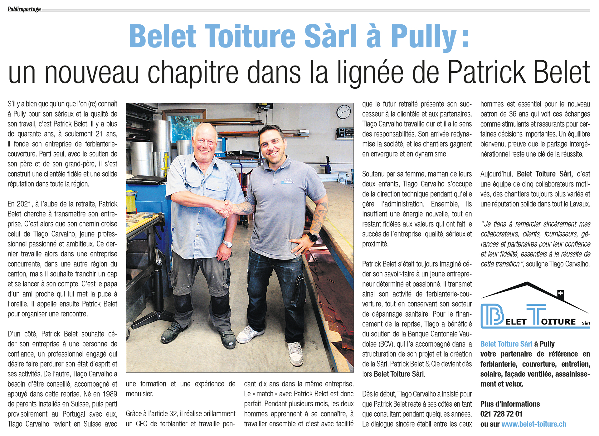 Belet toiture accueil journal